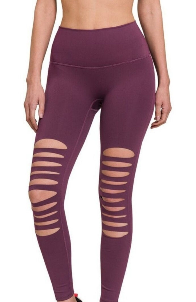"Dangerous" Leggings (Eggplant)