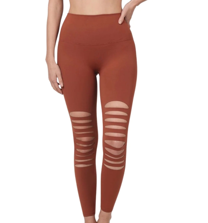 "Dangerous" Leggings (Dark Rust)