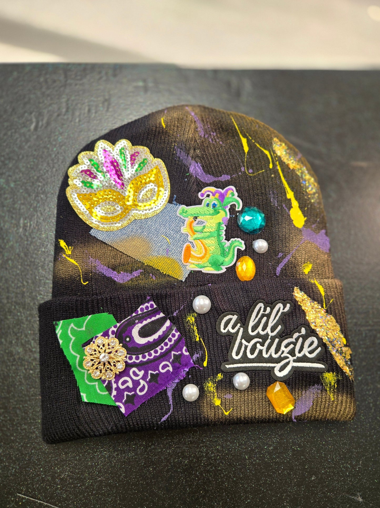 Mardi Gras Junk Beanie